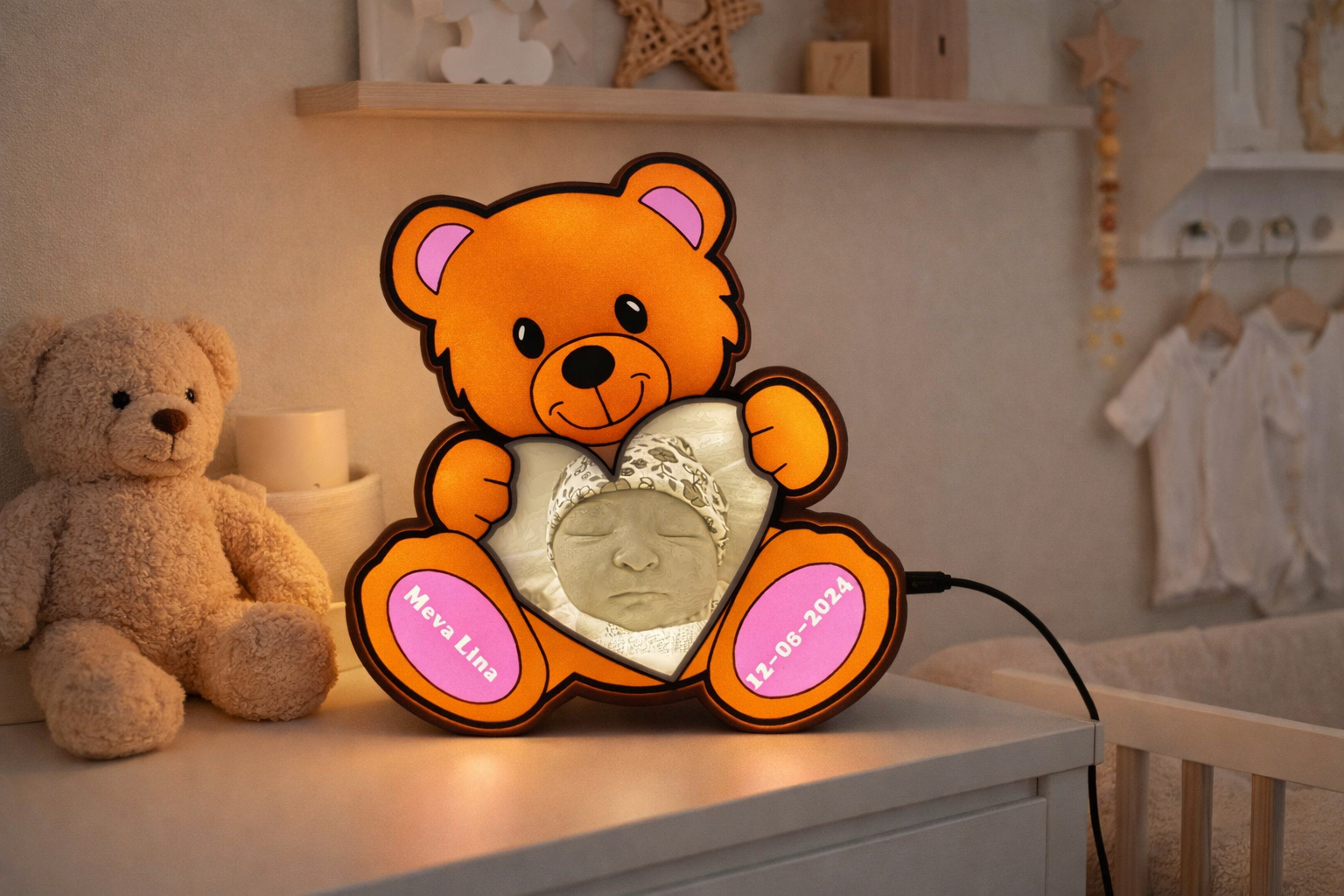 Lightbox beer met lithophane foto hart